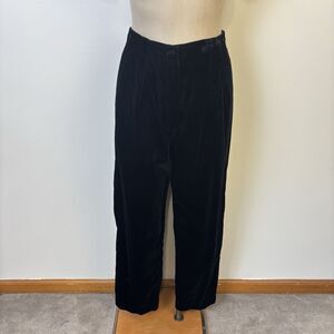 VTG Norton McNaughton Womens 12 Black Velvet High Waisted Pants Trousers USA